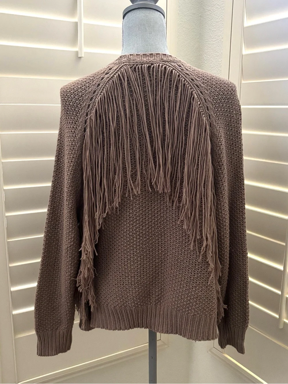 Sweet Generis Brown Fringe Open Cardigan SIZE S/M Coastal Cowgirl Western